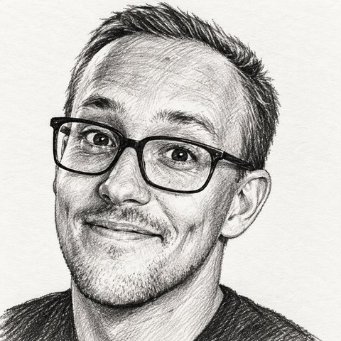 Pencil portrait of Pontus Bergmark